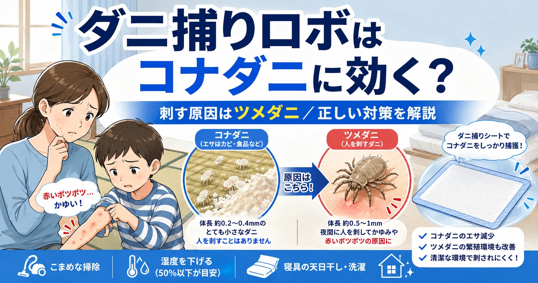 ダニ捕りロボはコナダニに効く？