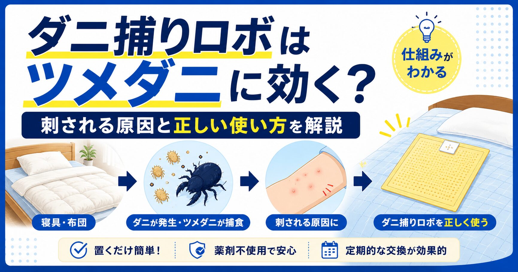 ダニ捕りロボはツメダニに効く？